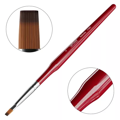 Pensula unghii pentru nail art Kolinsky, Lila Rossa, cu cristale, varf drept, nr 4