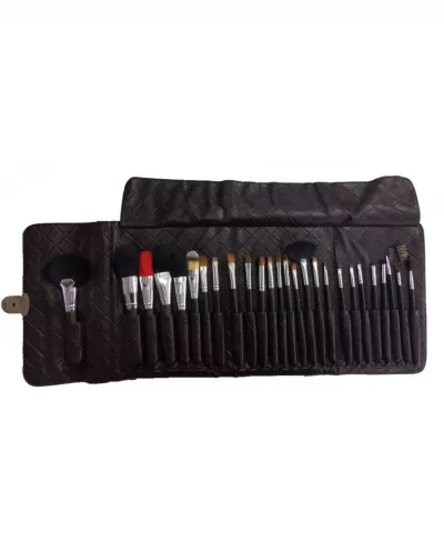 Set pensule makeup cu husa neagra, 26 buc