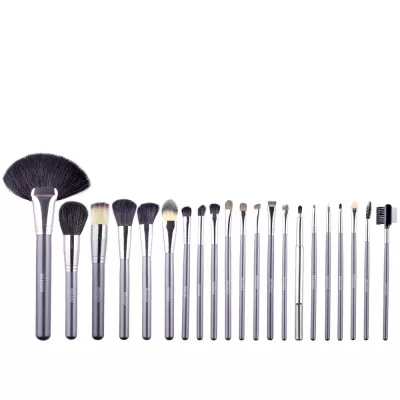 Set pensule makeup, Megaga, cu husa neagra, 21 buc