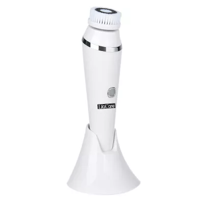 Perie electrica pentru curatarea fetei Lila Care, 4 capete diferite, tehologie de rotatie, acumulator, alb