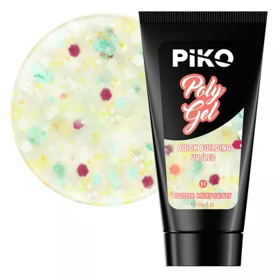 Polygel color, Piko, 30 g, 51 Glitter Milky Galaxy