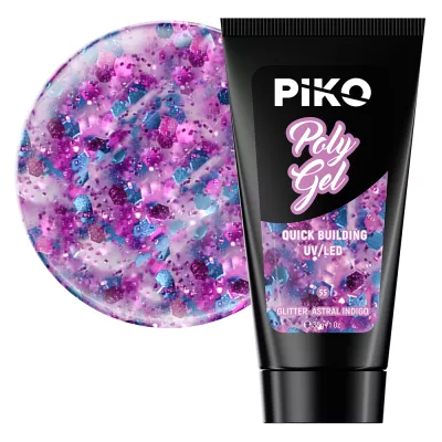 Polygel color, Piko, 30 g, 55 Glitter Astral Indigo