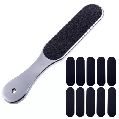 Set pila pentru calcaie cu maner metalic plus 10 rezerve, c003