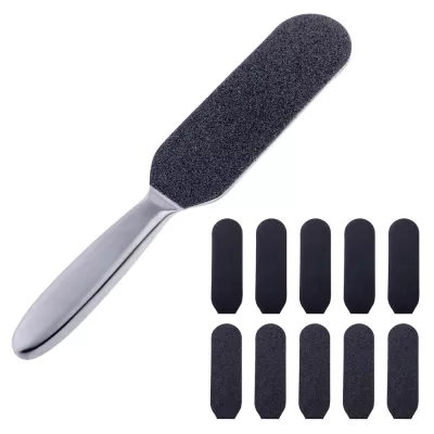 Set pila pentru calcaie cu maner metalic plus 10 rezerve, c008