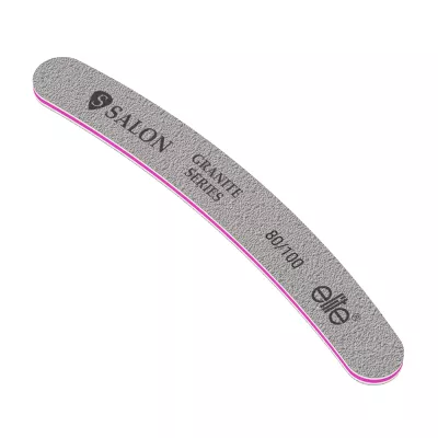 Pila unghii Salon Professional, refolosibila, banana, gri, granulatie 80/100