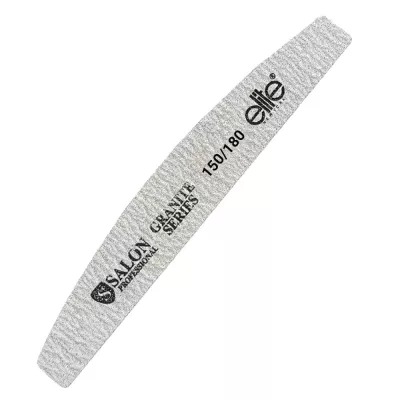 Pila unghii Salon Professional, refolosibila, semiluna, gri, granulatie 150/180
