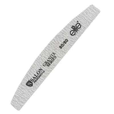 Pila unghii Salon Professional, refolosibila, semiluna, gri, granulatie  80/80