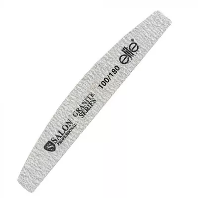 Pila unghii Salon Professional, refolosibila, semiluna, gri, granulatie 100/180