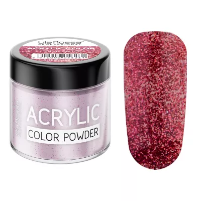Pudra acrilica color, Lila Rossa, Misty Red, 7 g