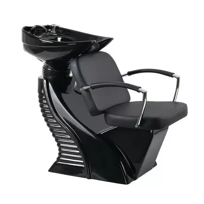 Scafa coafor, unitate de spalare profesionala pentru salon coafor si frizerie Lila Rossa, cu piele ecologica, negru