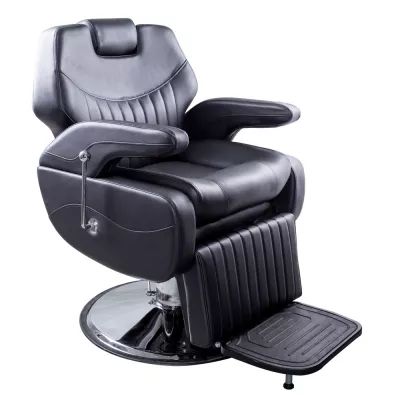Scaun coafor si frizerie Maeve, Lila Rossa, Profesional, inaltime reglabila, din piele ecologica, negru