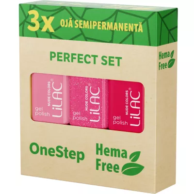Set 3 x oja semipermanentă Hema Free Pink Collection