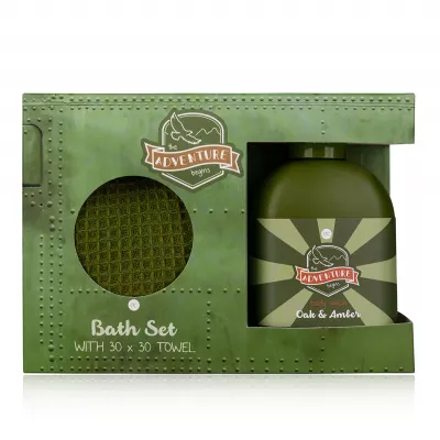Set cadou barbati, gel de dus, prosop, ADVENTURE COLLECTION