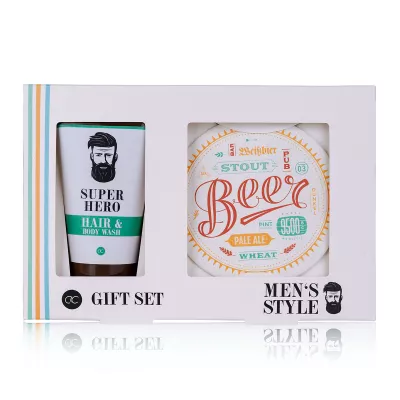 Set cadou barbati, gel de dus, suport bautura, MEN'S STYLE