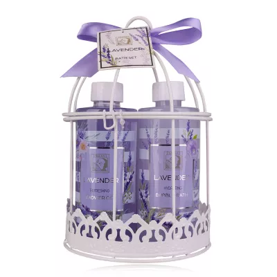 Set cadou femei, gel de dus, lotiune de corp, spumant, scrub
