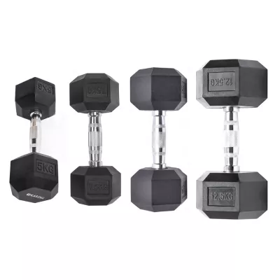 Set gantere dumbbell Karemi, hexagon, 4 buc (5 kg, 7.5 kg, 10 kg si 12.5 kg)