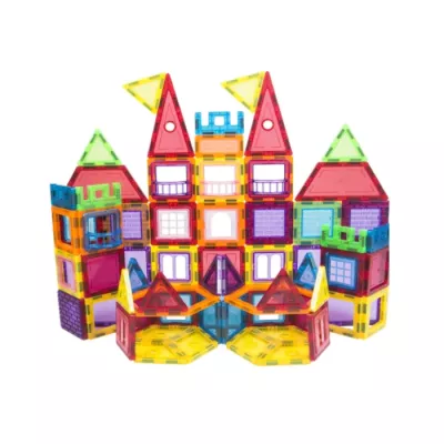 Set Inteligent de constructie, Karemi, Magnetic Tiles, cu 106 piese