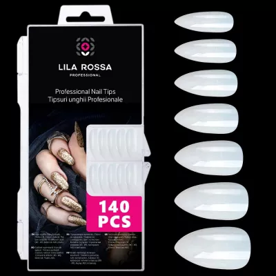 Tipsuri unghii false 140 buc, 7 marimi, Lila Rossa, Natur, KG106