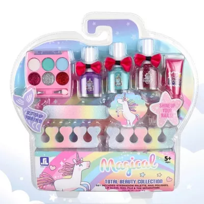 Set unghii false copii, set manichiura si machiaj pentru copii
