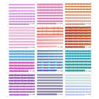 Sticker A4 pentru decor unghii, 12in1 NR591-602