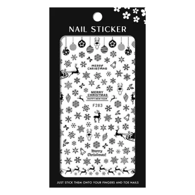 Stickere pentru decor unghii Lila Rossa, Craciun, Revelion, pentru iarna, f283-black