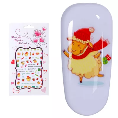 Sticker Lila Rossa pentru decor unghii, Craciun, Revelion si iarna, nail art, xf3124