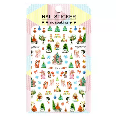 Sticker Lila Rossa pentru decor unghii, Craciun Revelion si iarna, nail art xf027