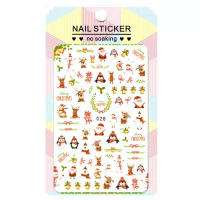Sticker Lila Rossa pentru decor unghii, Craciun Revelion si iarna, nail art xf028