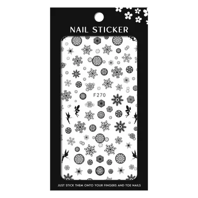 Stickere pentru decor unghii Lila Rossa, Craciun, Revelion, pentru iarna, f270-black