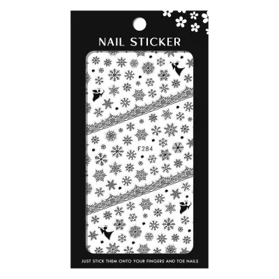 Stickere pentru decor unghii Lila Rossa, Craciun, Revelion, pentru iarna, f284-black