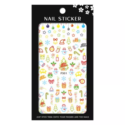Stickere pentru decor unghii Lila Rossa, Craciun, Revelion, pentru iarna, f501