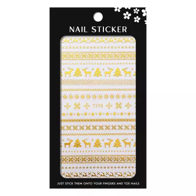 Stickere pentru decor unghii Lila Rossa, Craciun, Revelion, pentru iarna, f598-gold