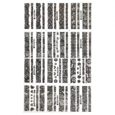 Set stickere A5 pentru decor unghii Lila Rossa, cu linii si forme, 12 buc, hbjy-011-020