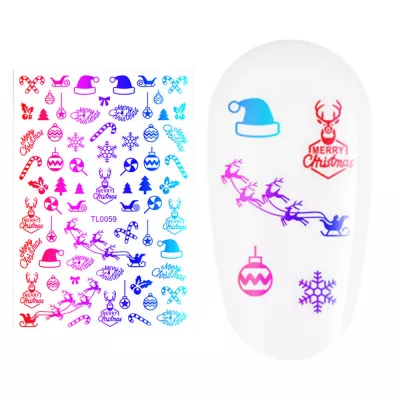 Sticker nail art Lila Rossa, pentru Craciun, Revelion si iarna, 14.5 x 9.1 cm, tl0059