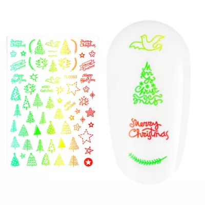 Sticker nail art Lila Rossa, pentru Craciun, Revelion si iarna, 14.5 x 9.1 cm, tl0060