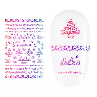 Sticker nail art Lila Rossa, pentru Craciun, Revelion si iarna, 14.5 x 9.1 cm, tl0061