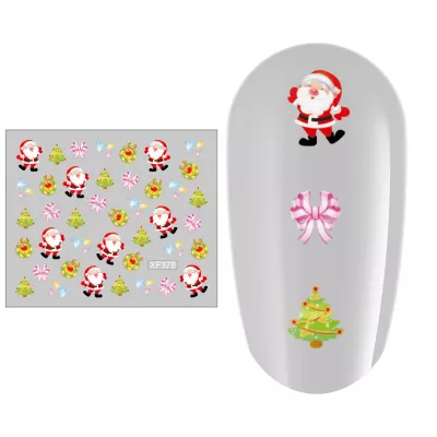 Sticker nail art Lila Rossa, pentru Craciun, Revelion si iarna, 7.2 x 10.5 cm, xf378