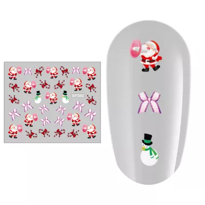 Sticker nail art Lila Rossa, pentru Craciun, Revelion si iarna, 7.2 x 10.5 cm, xf380