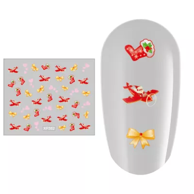 Sticker nail art Lila Rossa, pentru Craciun, Revelion si iarna, 7.2 x 10.5 cm, xf382