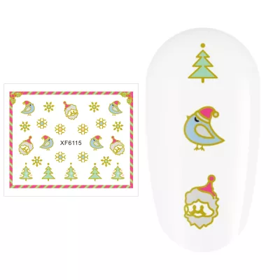 Sticker nail art Lila Rossa, pentru Craciun, Revelion si iarna, 7.2 x 10.5 cm, xf6115