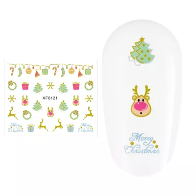 Sticker nail art Lila Rossa, pentru Craciun, Revelion si iarna, 7.2 x 10.5 cm, xf6121