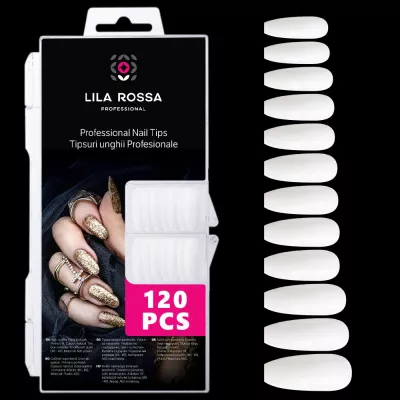 Tipsuri unghii false 120 buc, 10 marimi, Lila Rossa, Natur, KG111