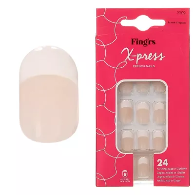 Tipsuri unghii false color press-on, X-press, French Nails, French Elegance, Fingrs, 24 buc. 