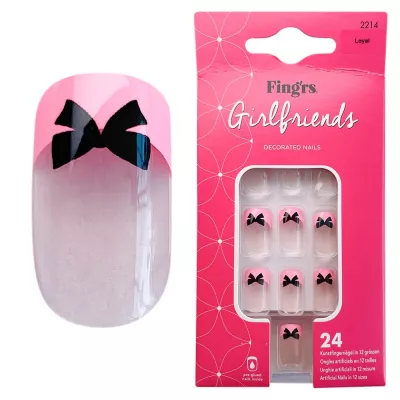 Tipsuri unghii false color press-on, Girlfriends Decorated Nails, Loyal, Fingrs, 24 buc. 