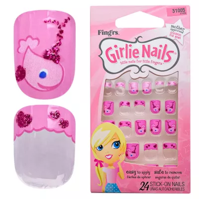 Tipsuri unghii false color press-on, Little nails for little fingers, 24 buc