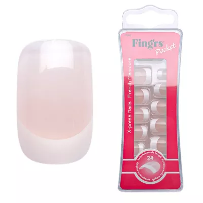 Tipsuri unghii false color press-on, X-press nails French Mnicure, 24 buc, pre-glued
