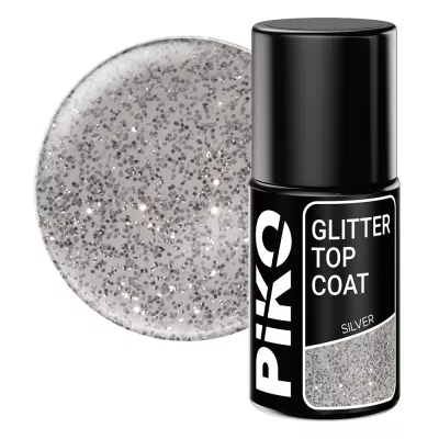 Top coat Piko, Glitter Top, 7 ml, Silver
