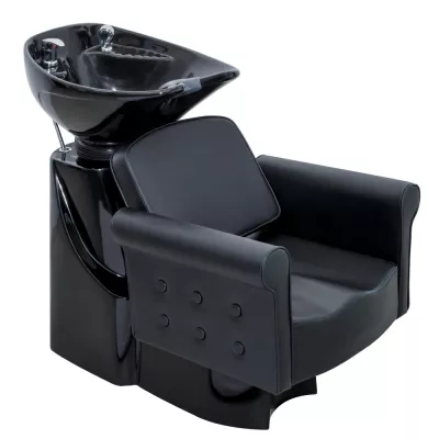 Scafa coafor, Lila Rossa, pentru salon coafor si frizerie, cu piele ecologica, negru, bx-667
