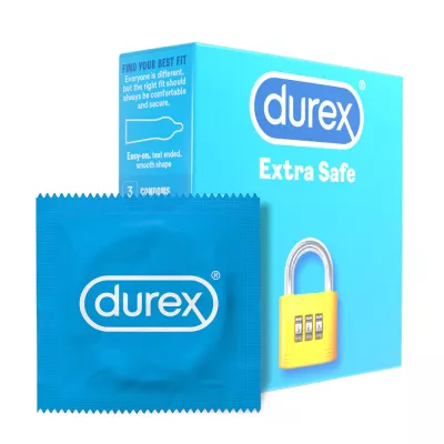 DUREX PREZERVATIVE EXTRA SAFE 3BUC 24CUT/SET 12CUT/SET