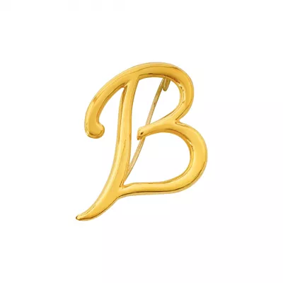 Brosa din aur galben de 18K litera B